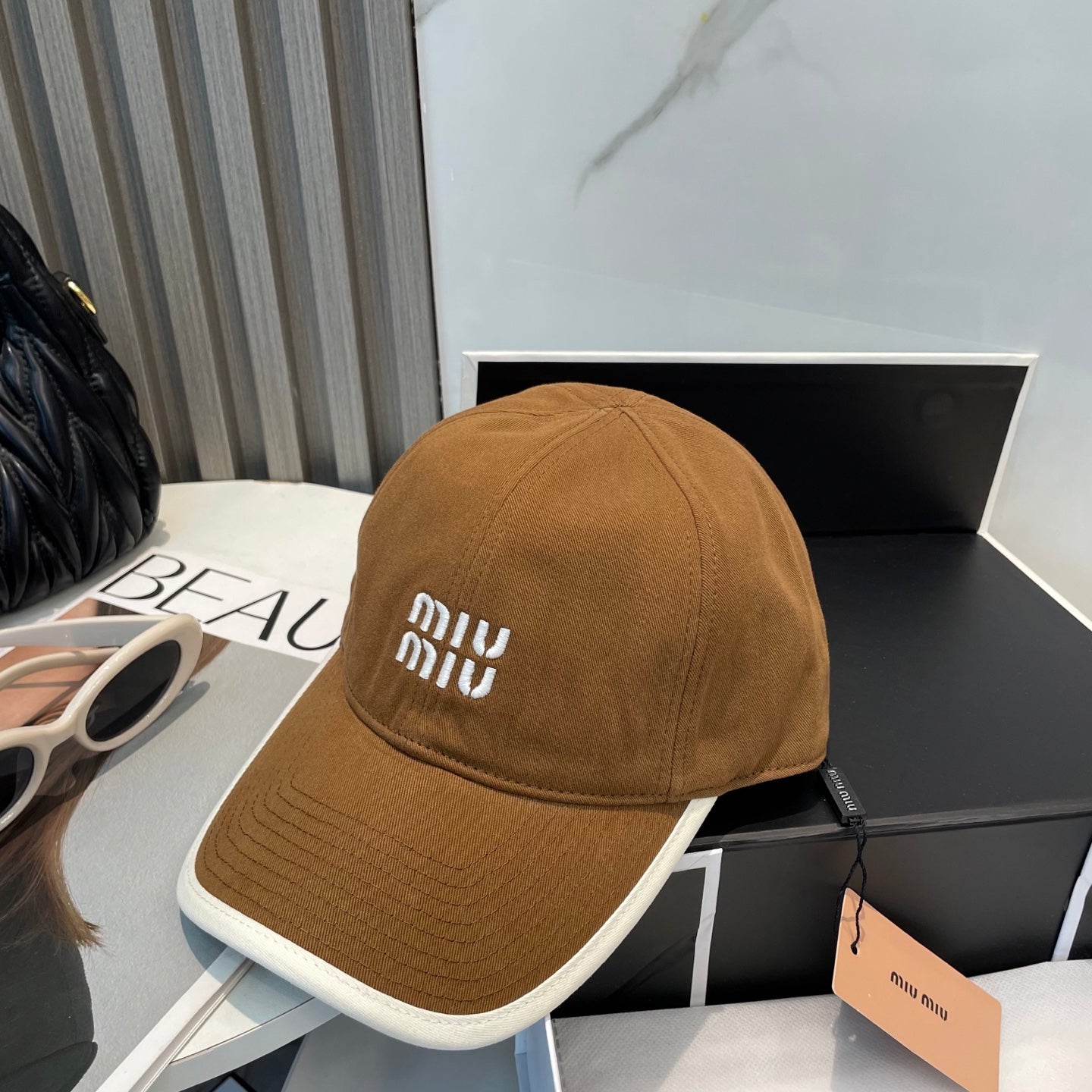 MM BASEBALL CAP IN BURNT ORANGE FABRIC STYLE 5