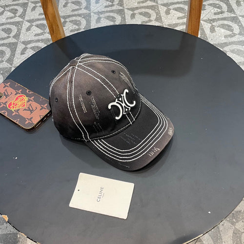 CELINE BASEBALL CAP MODEL 650510 IN BLACK OMBRE COTTON